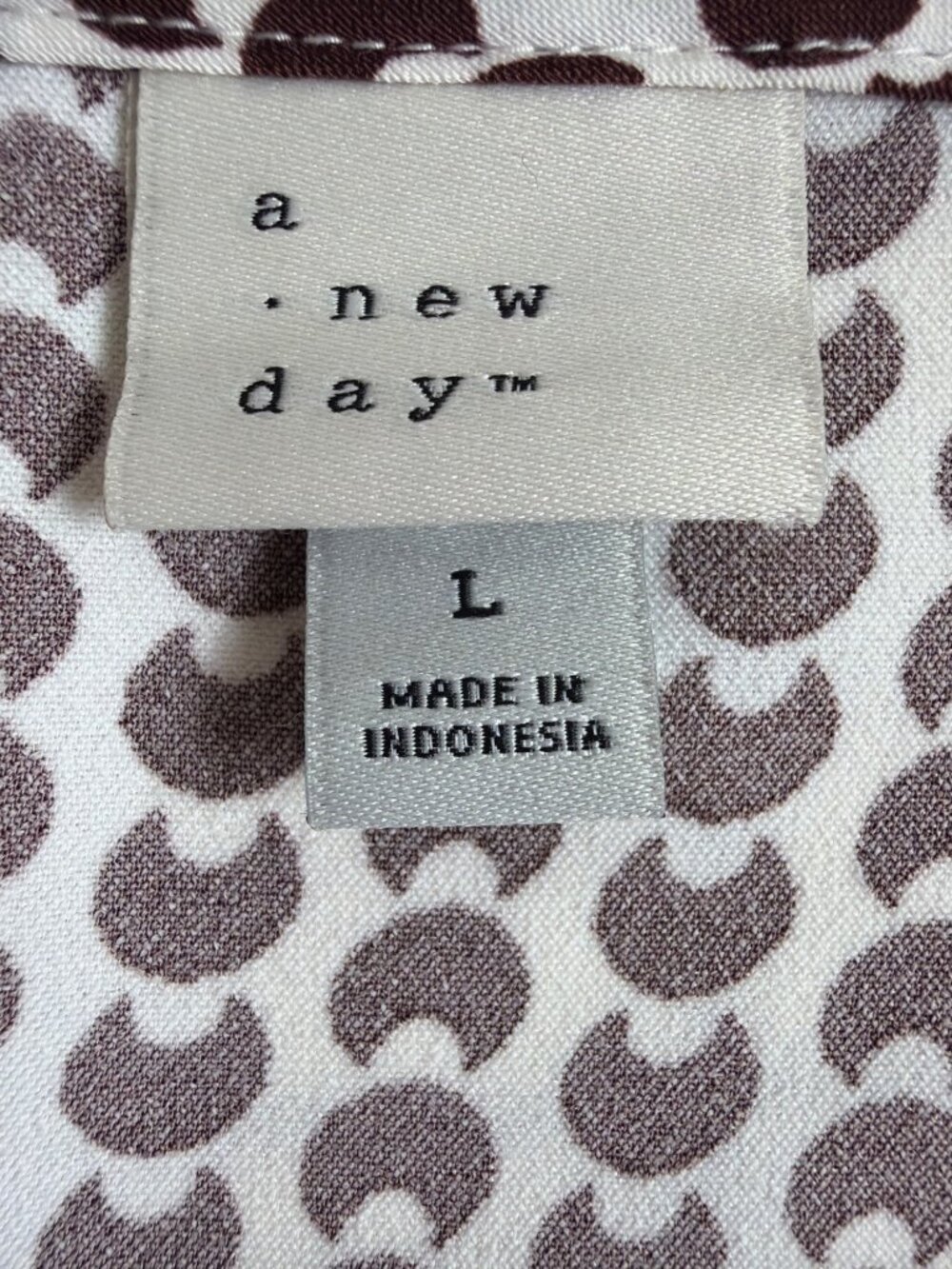 A New Day Size L Brown White Geometric Print Cami Tank Top - Picture 4 of 12